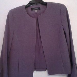 Tahari NEW Open Purple Blazer with Flared Out Cuffs